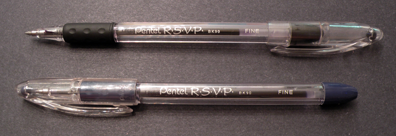 Pentel RSVP Ballpoint Pen Fine Point – Black Ink and Blue Ink